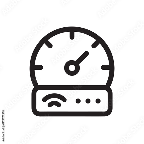 Internet Speed Meter Icon, Speed Test Symbol for Connection Performance and Network Quality