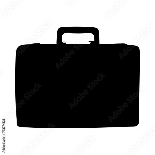 Black silhouette image of a briefcase for professional or travel use