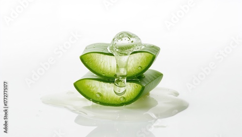 Aloe vera gel flowing from ...
