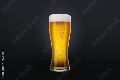 Golden lager beer in a glas...