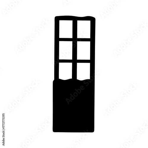 Stylized minimalist design of a chocolate bar with an interesting shape