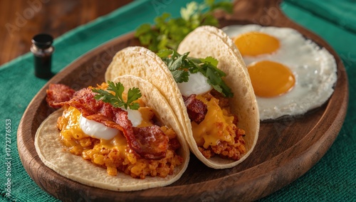 Breakfast tacos filled with...
