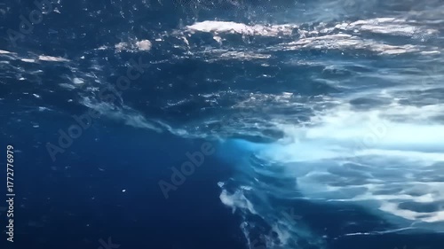 Flowing Wave Undersea Sunlight Blue Water Abstract