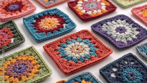 Crochet granny squares disp...