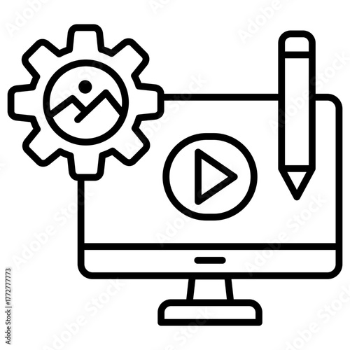 Content Management Outline Icon