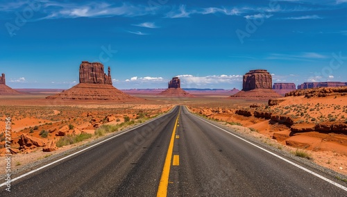 Beautiful desert road in su...