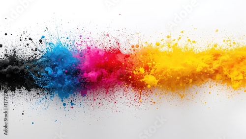 Abstract splash of CYMK col...