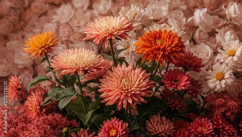 Vibrant chrysanthemums in m...