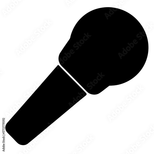 Black Microphone Icon on White Background Represents Voice Recording and Communication