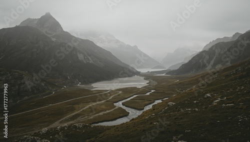 Gloomy summer landscape fea...