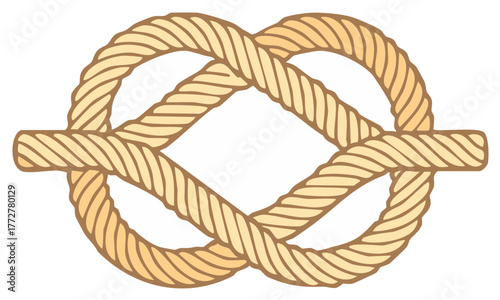 Woven Rope Knot Illustration with Diamond Shape