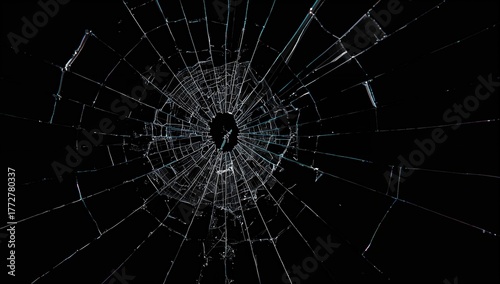 Shattered glass from an imp...