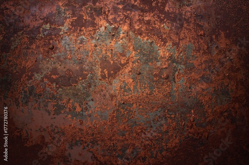 Corroded surface with metal...