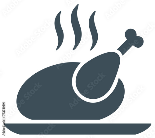 Roasted poultry, whole and steaming, presented on a plate for a festive meal.