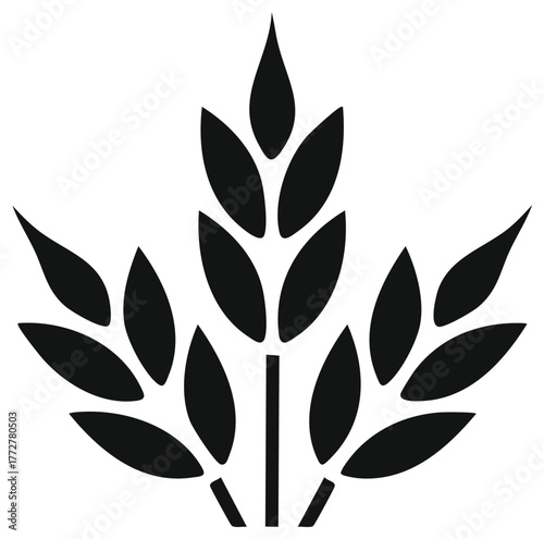 Stylized Wheat Sheaf Icon Graphic Silhouette Illustration Agriculture