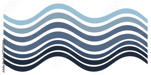 Abstract Illustration of Fluid Wave Patterns in Blues and Greys for Backgrounds and Designs
