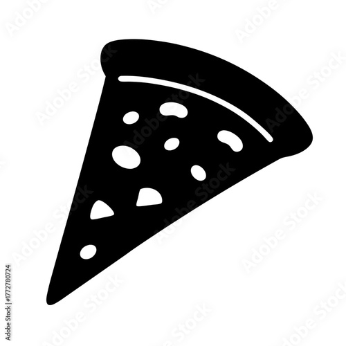 A single slice of cheesy pepperoni pizza depicted in black and white