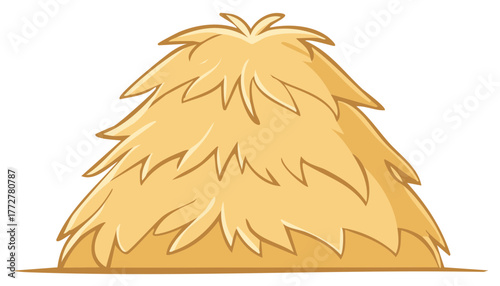 Bright Yellow Cartoon Haystack Illustration for Rural Farm Harvest and Autumn Themes