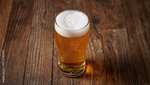 Fresh lager beer in a glass...