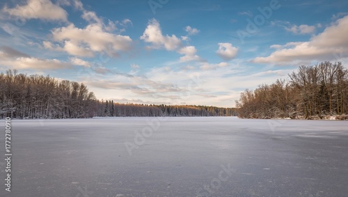 Frozen lake nestled within ...