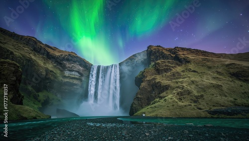 Enchanting waterfall scene ...