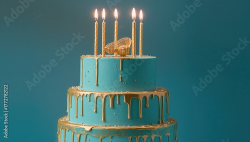 Elegant turquoise birthday ...