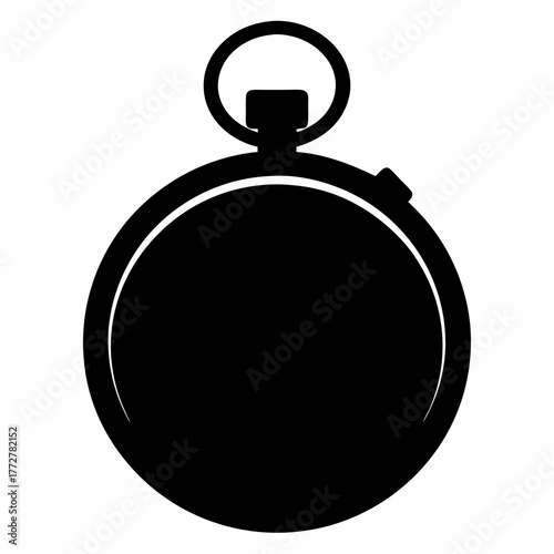 Monochrome illustration of a classic antique stopwatch for measuring time passing