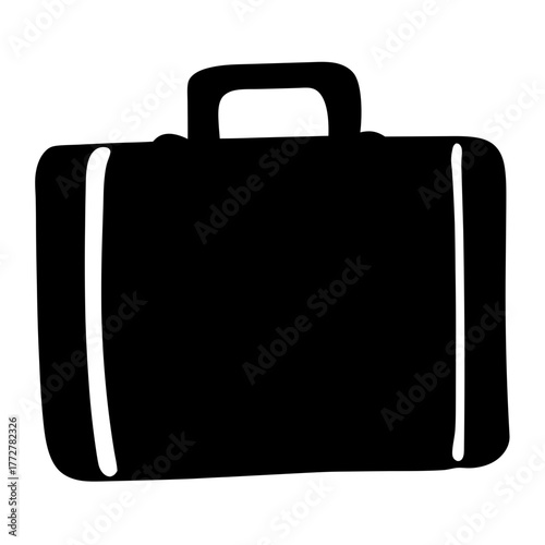 Silhouette of a business briefcase ready for travel and work purposes