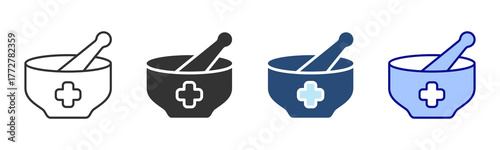 Compounded Medicine Icon Set. Designed In Multi Style