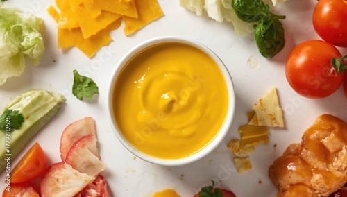 Bowl of yellow creamy sauce...
