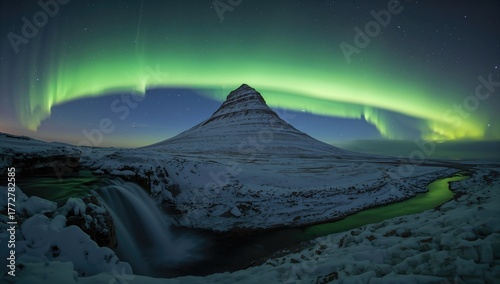 Aurora Borealis shines abov...