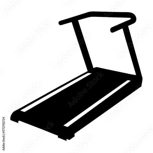 Silhouette of a Treadmill for Cardio Exercise in Gym, Healthy Lifestyle
