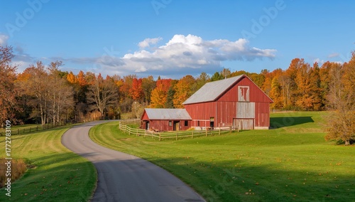 Country barn during autumn,...