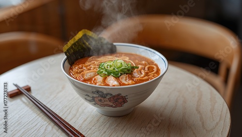 Close-up of ramen in a bowl...