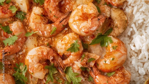 Grilled prawns served with ...