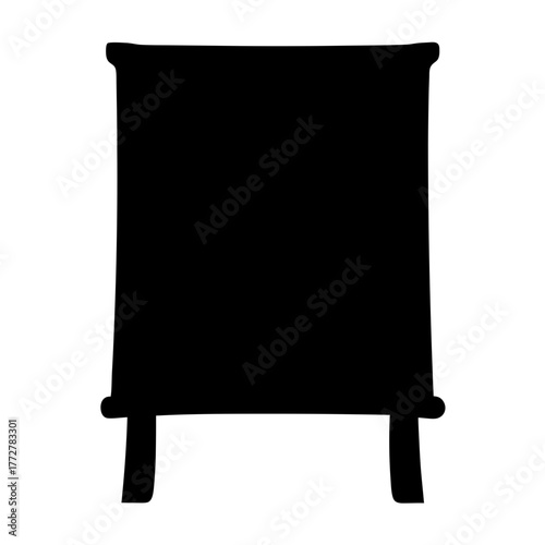 Blackboard sidewalk sign silhouette offering a place for announcements and marketing information