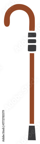 Wooden Walking Cane with Hook Handle for Seniors or Assistance, Health and Mobility Aid