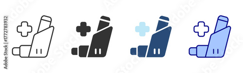 Inhaler Icon Set. Designed In Multi Style