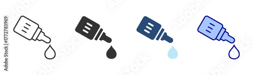Eye Drop Icon Set. Designed In Multi Style
