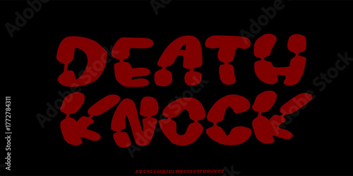 Gothic font, Savage, medieval dark y2k alphabet, letter typography print, dark vintage scary typeface. Rock poster sign, handwritten graffiti, hardcore calligraphy. Gothic font design	