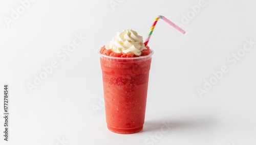 Clear cup filled with red s...