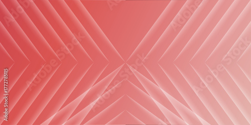 Red Abstract Geometric Gradient Background with Modern Symmetrical Lines Vibrant Coral Red Geometric Red Pink Chevron Gradient Abstract vector design 