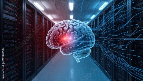 Spinning human brain with m...