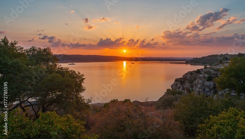 Arches by Lake Travis in Austin, showcasing seasonal change