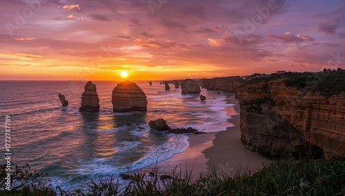 Sunset over Arrifes beach f...