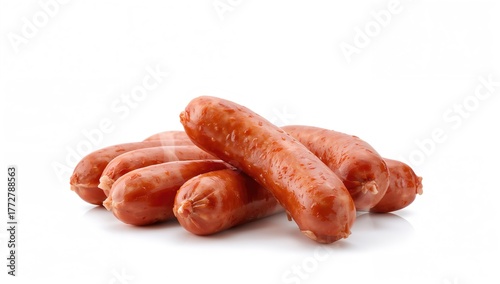 Boiled sausages on a plain ...