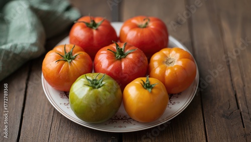 Colorful organic tomatoes f...