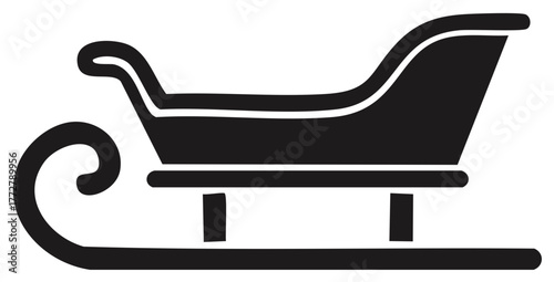 Classic sleigh silhouette for winter transport and holiday themes