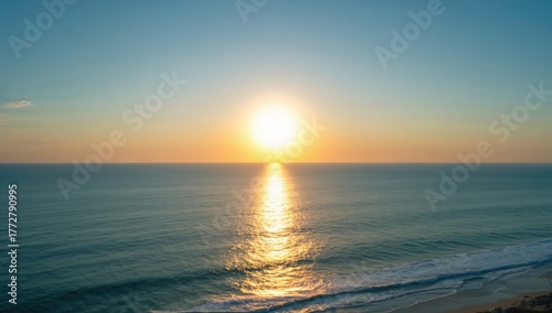 Large sun blurred in the ba...