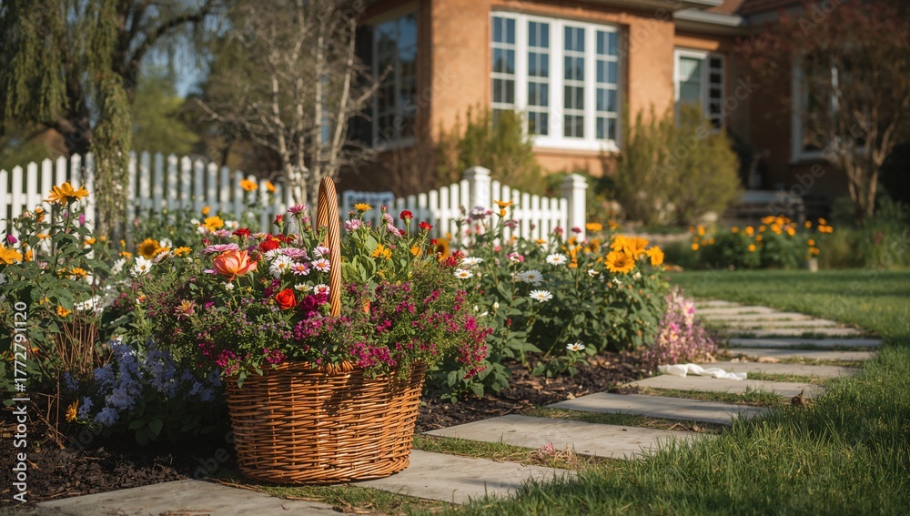 Fototapeta premium Gardening Supplies Container, practical for organizing tools and seeds